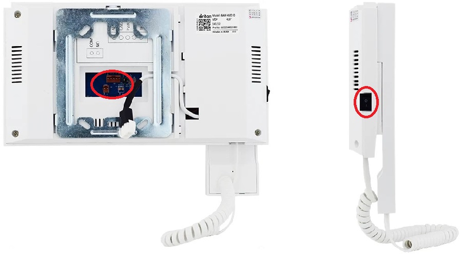 نمای پشت و کناری گوشی درب بازکن برایتون BAM-4320